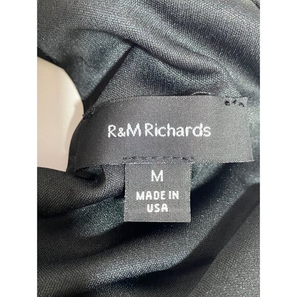 R & M Richards Dressy Black Halter Blouse Lace Ruffle Sparkle Women's Medium NWT - Picture 5 of 9